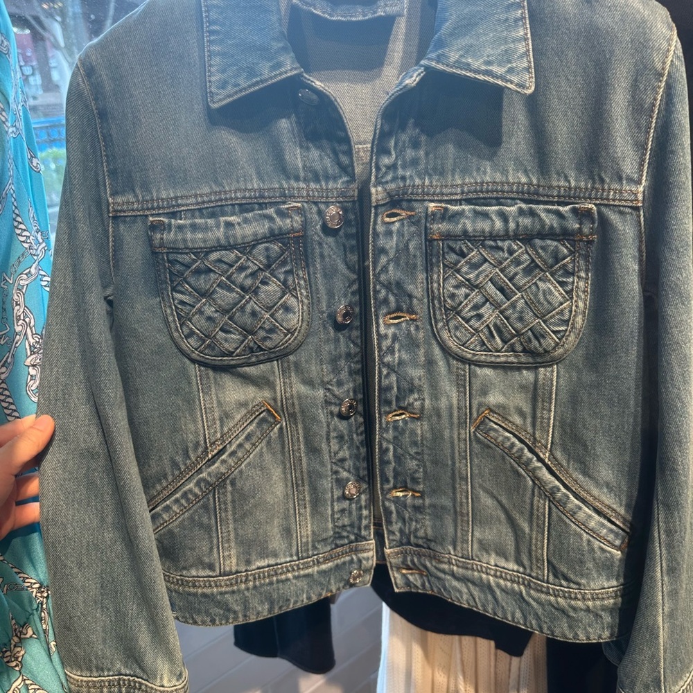 Zadig & Voltaire Blue Jean Jacket with Quilted Pockets